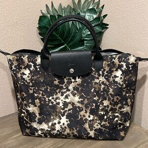 Longchamp Brown and Black Tote Bag